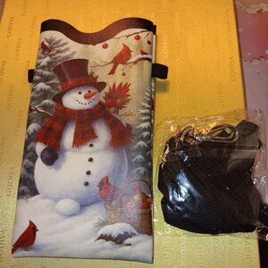 Cross Body cell phone Bag Snowman NEW!AWESOME! LQQK!